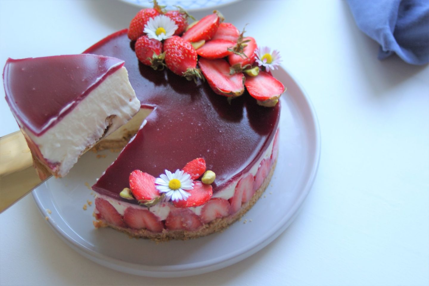 Cheesecake sans cuisson façon fraisier